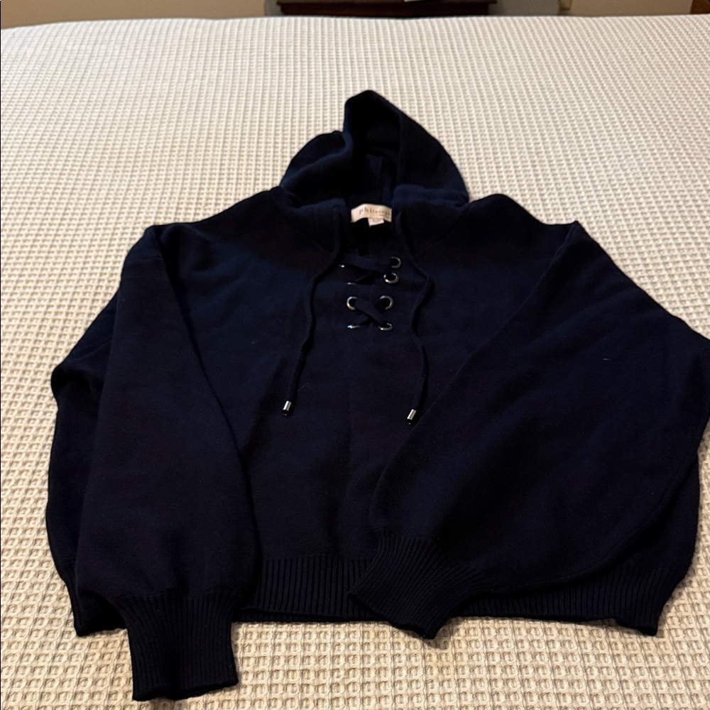 Philosophy Dark Blue Cowl Neck Sweater..very soft sweater..smoke free home